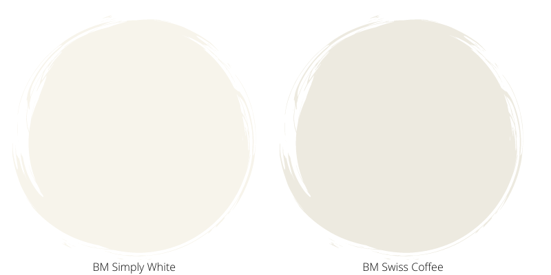 Benjamin Moore Simply White vs Swiss Coffee