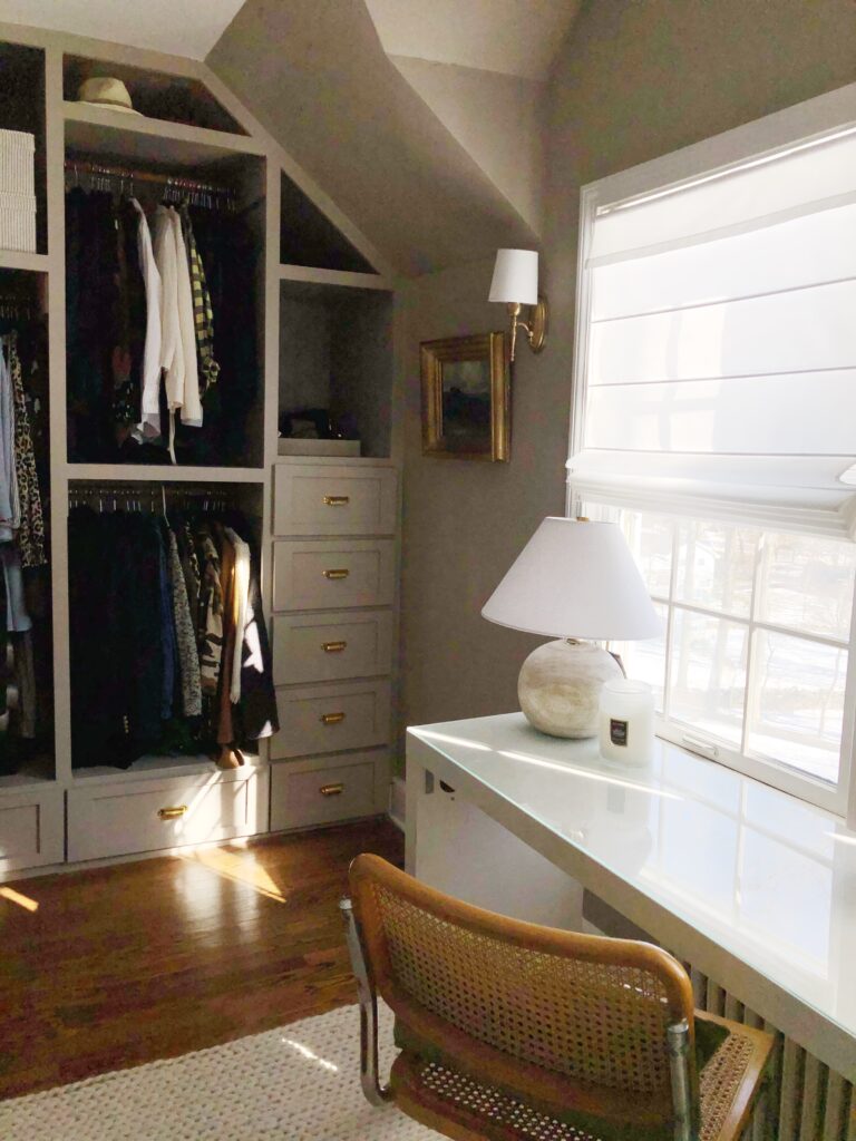 taupe closet with built ins