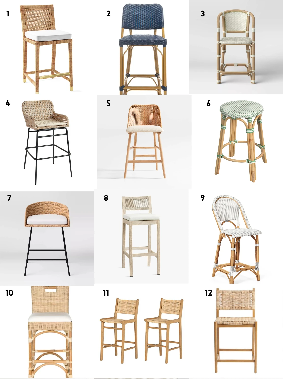 Best coastal bar stools –  12 wicker, rattan and French-inspired barstools for seaside vibes