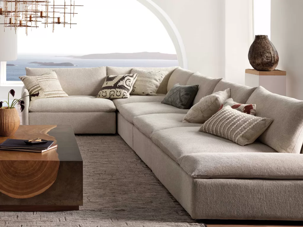 Sectional sofa in a coastal living room