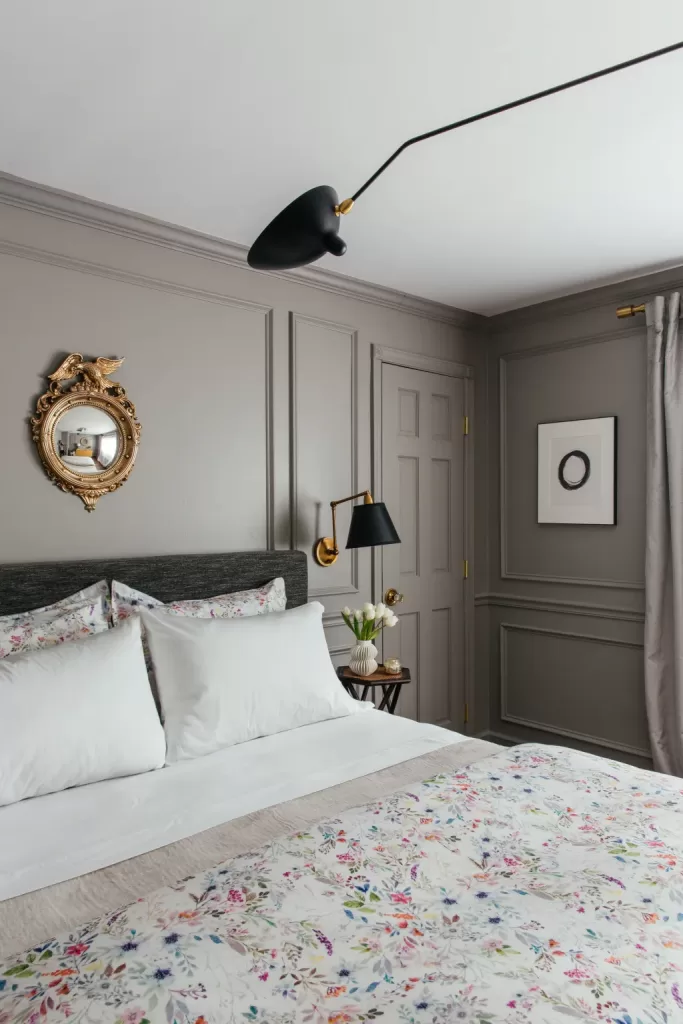 bedroom with taupe walls