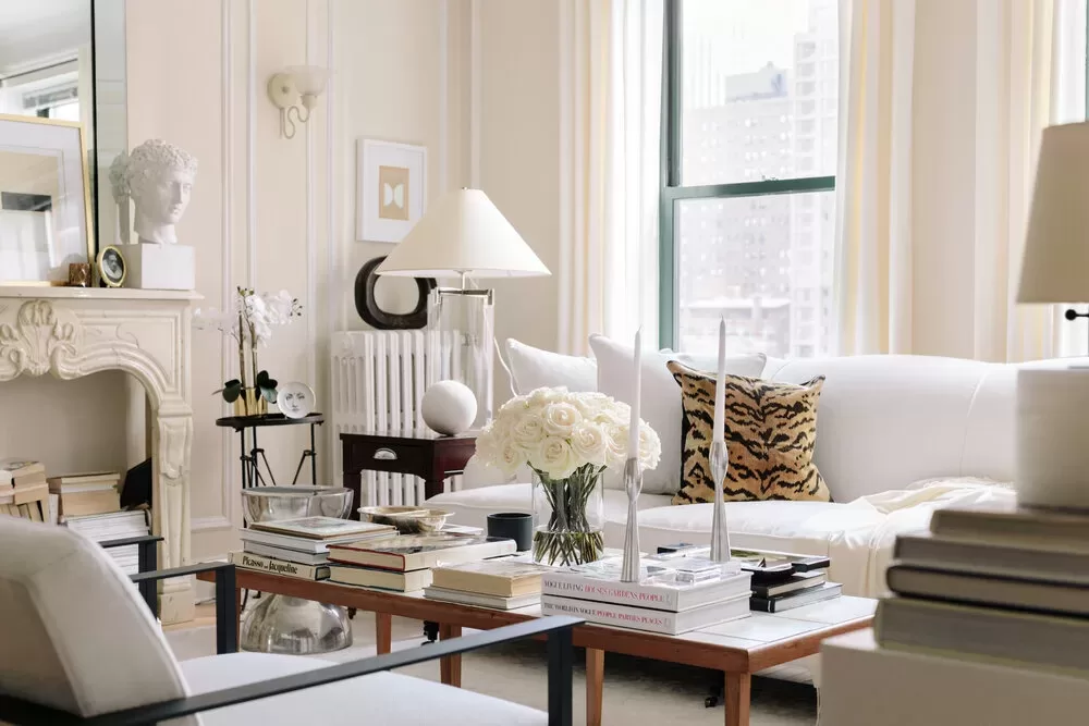 cream colored living room