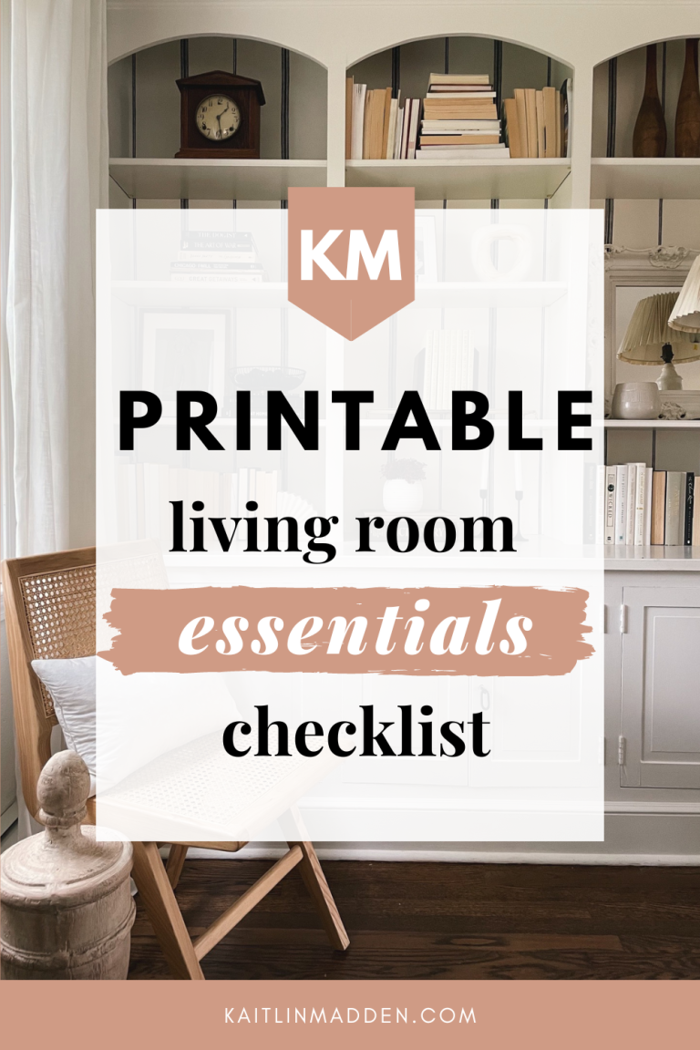 My Living Room Essentials Checklist (Printable!) - Kaitlin Madden Home ...
